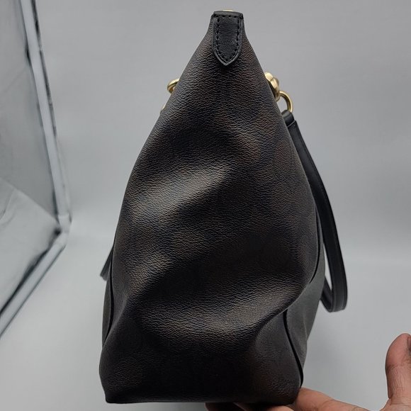 Coach Ava Tote in Signature F58318 Brown Black - Picture 3 of 8